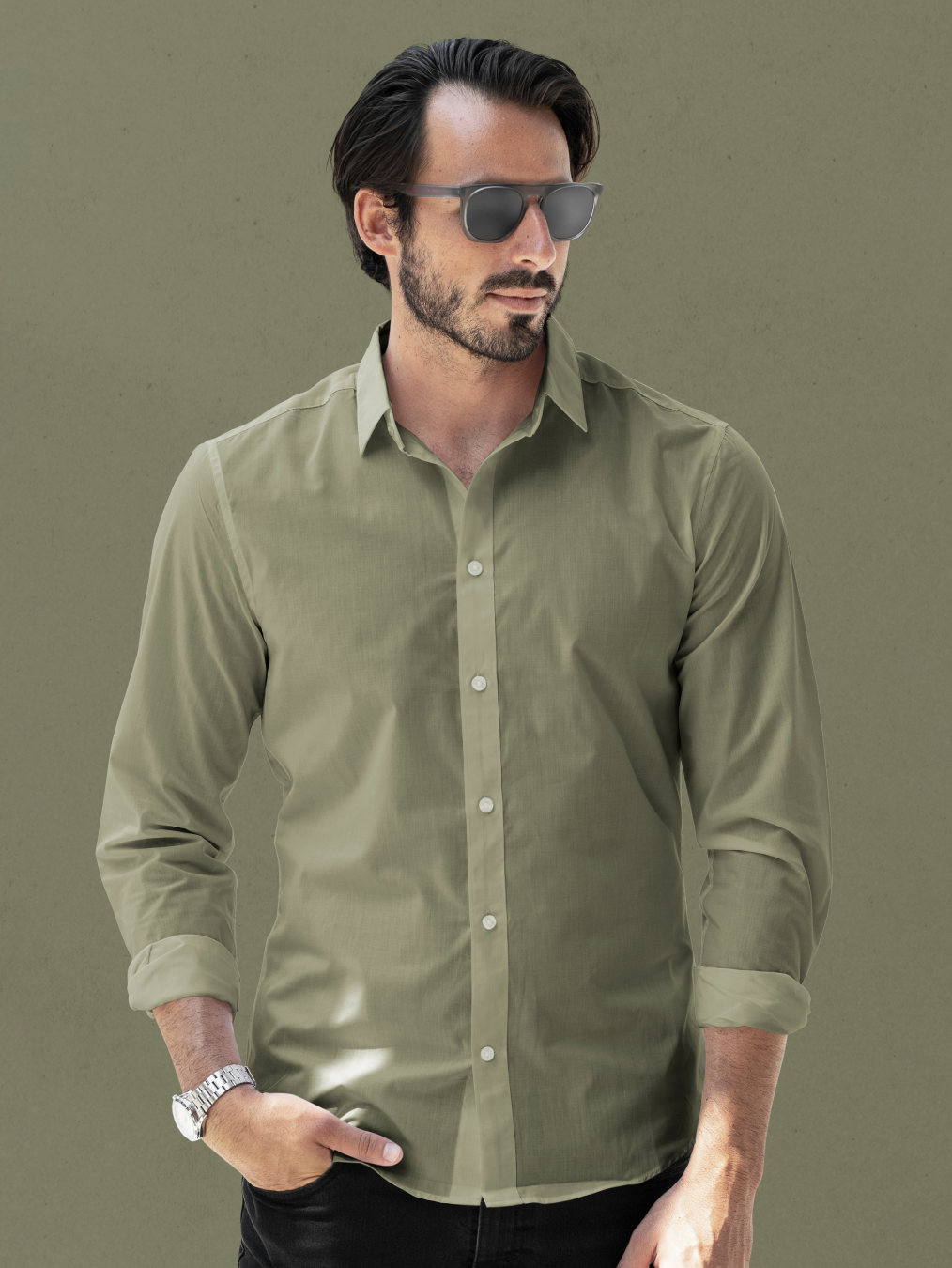 snitch men solid formal white shirt