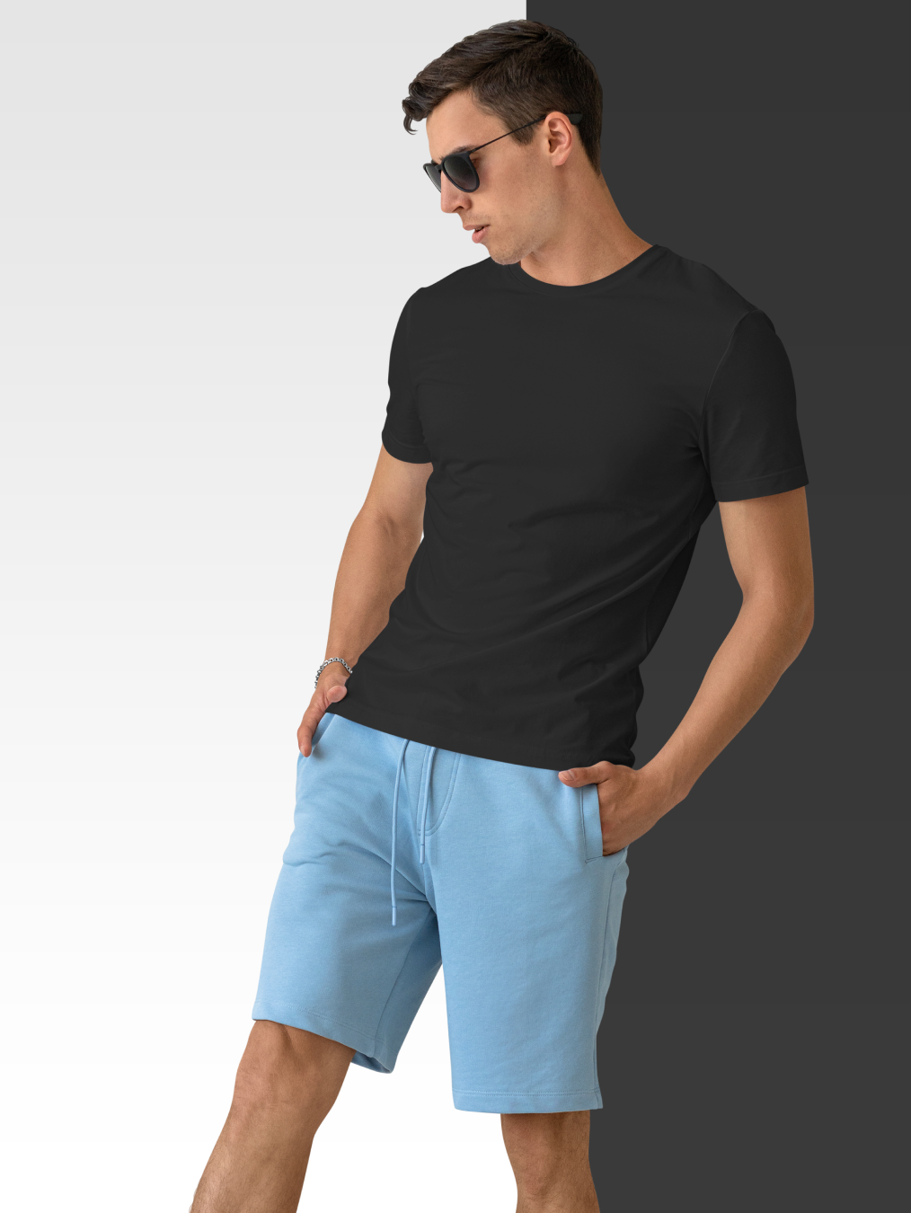 byford by pantaloons white & black cotton regular fit t-shirt