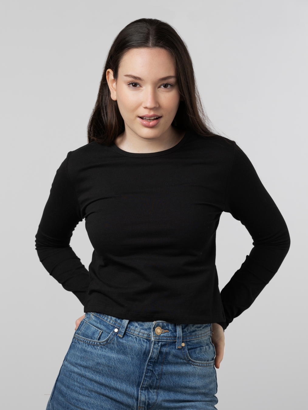 jockey solid women round neck grey cheap t-shirts