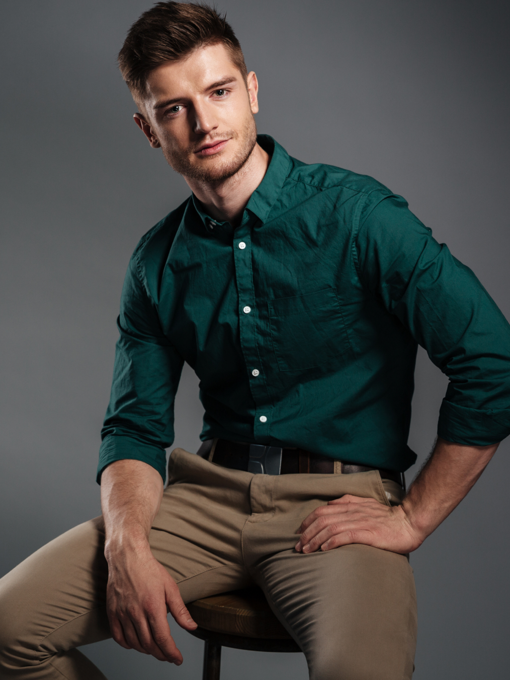 majestic man solid slim fit casual shirt for men
