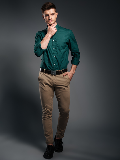 Majestic Man Solid Slim Fit Casual Shirt for Men
