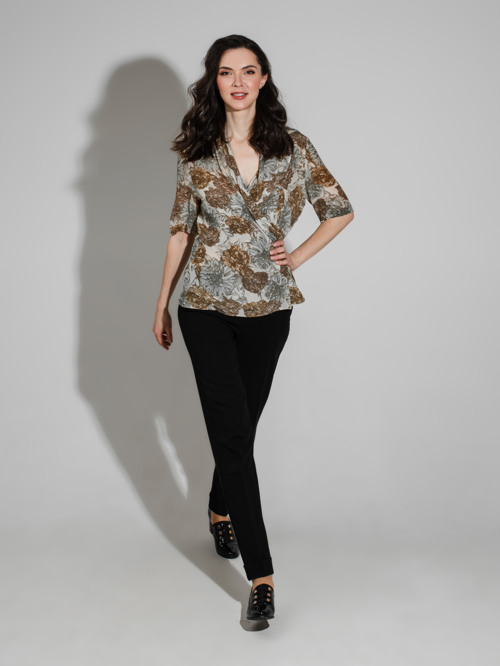 chiffon sheer mesh shirt top long sleeve drop shoulder blouse