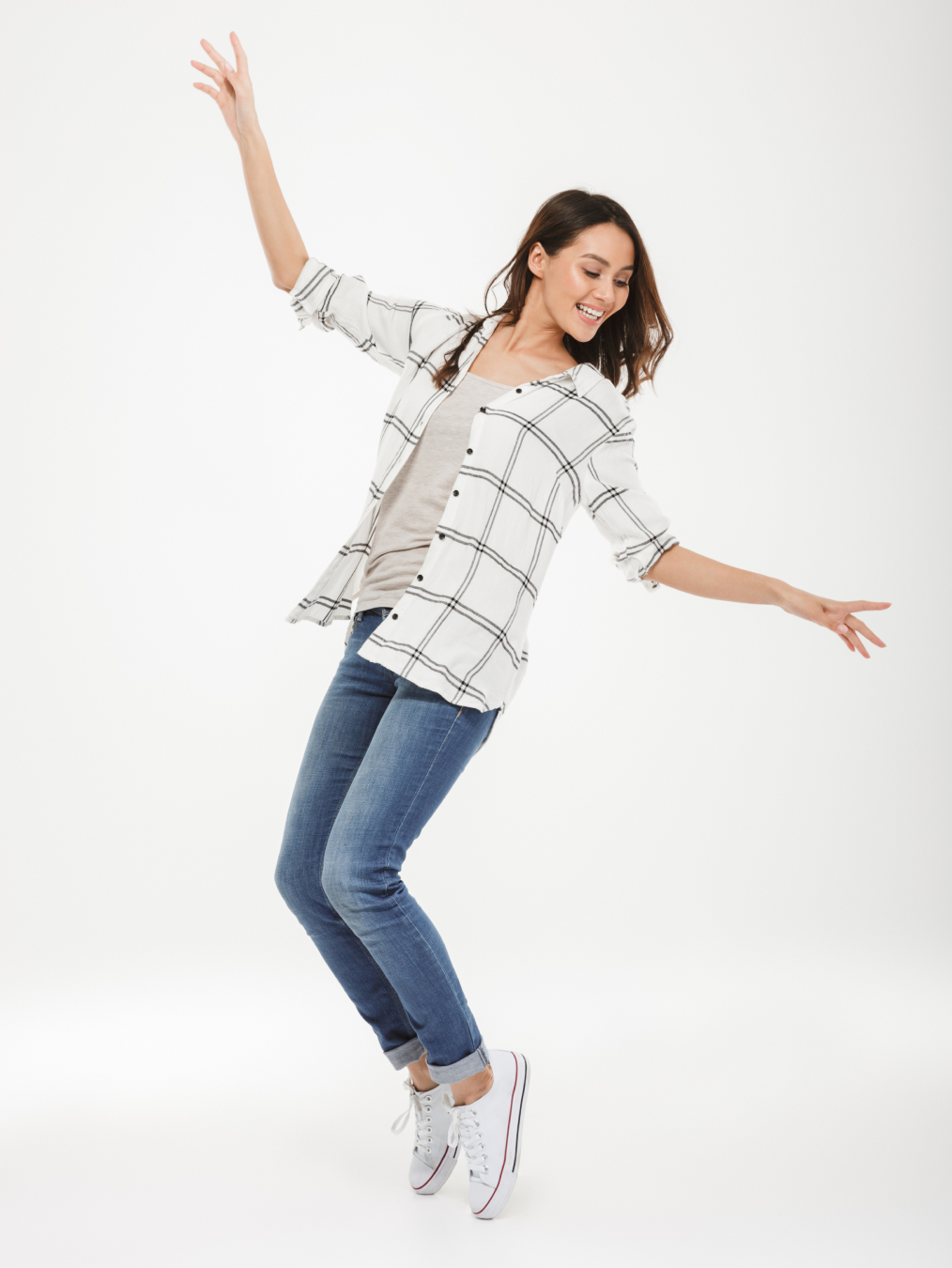 women regular fit checkered casual shirt