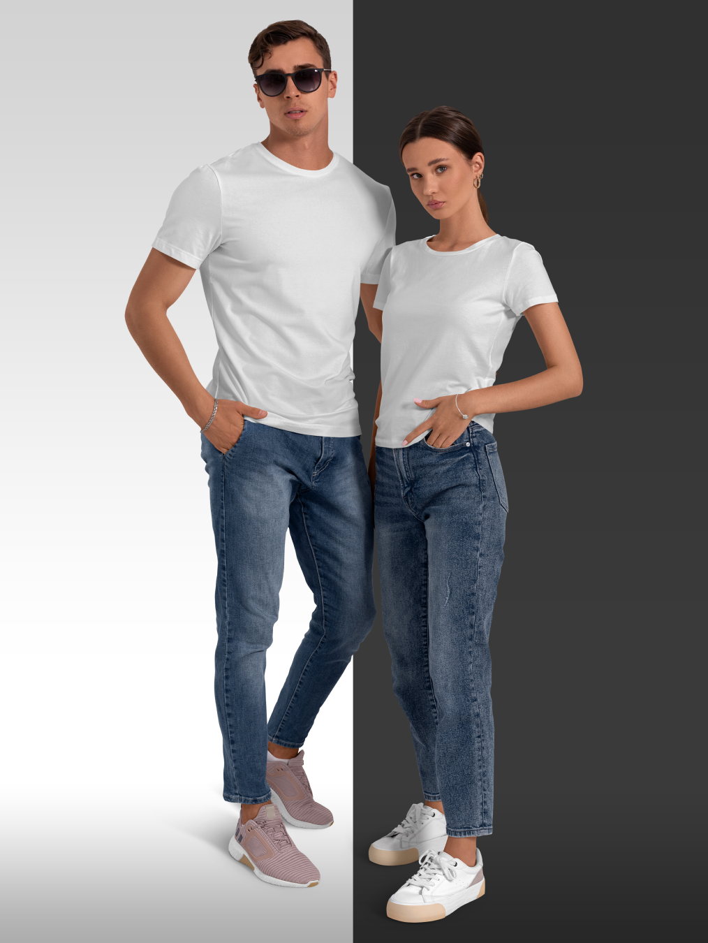 byford by pantaloons white & black cotton regular fit t-shirt