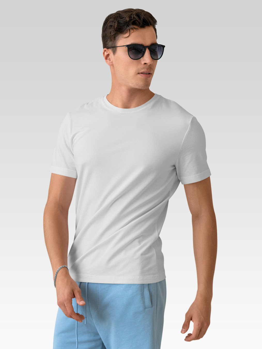 byford by pantaloons white & black cotton regular fit t-shirt