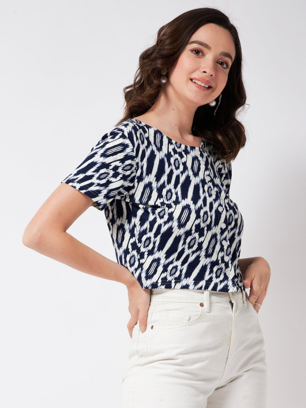 calvin klein women's printed side ruched