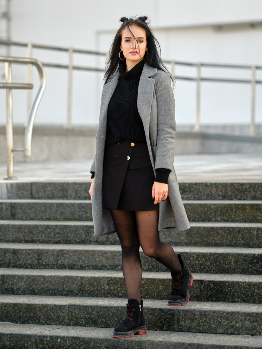 single breasted lapel neck overcoat