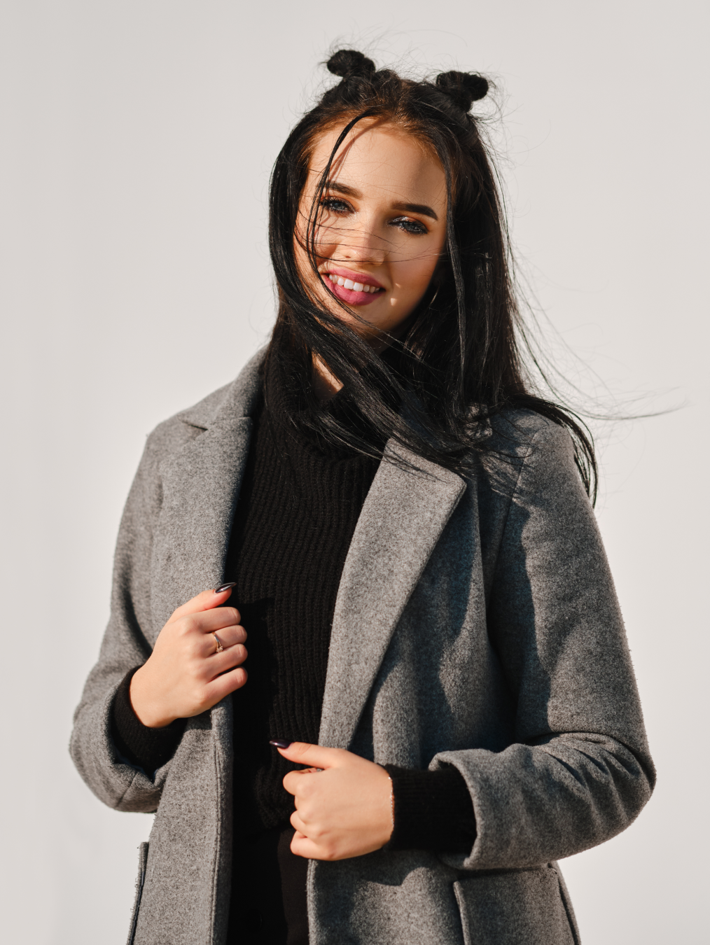 single breasted lapel neck overcoat