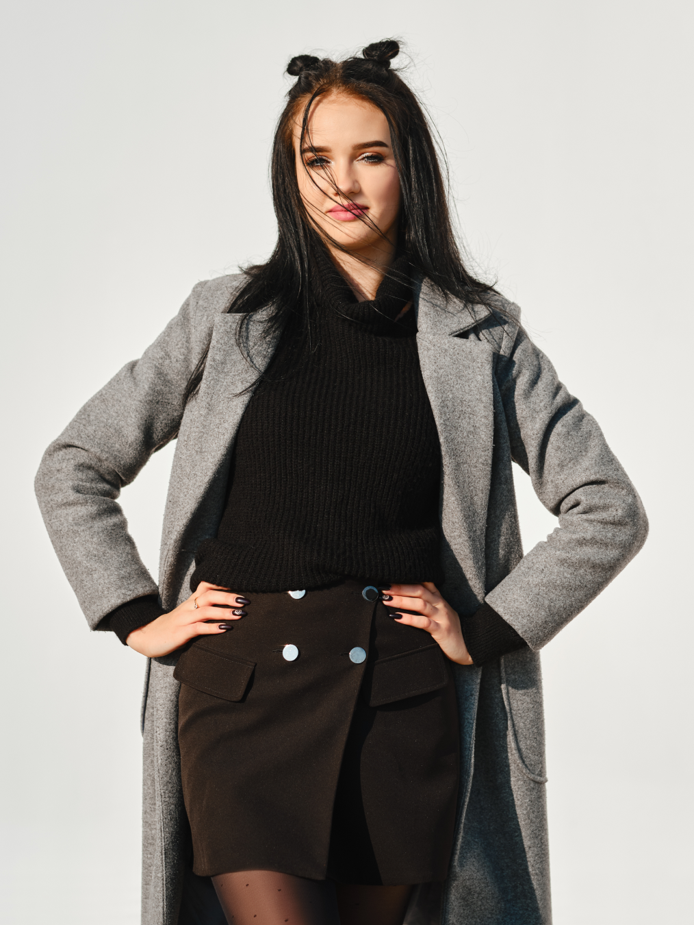 single breasted lapel neck overcoat