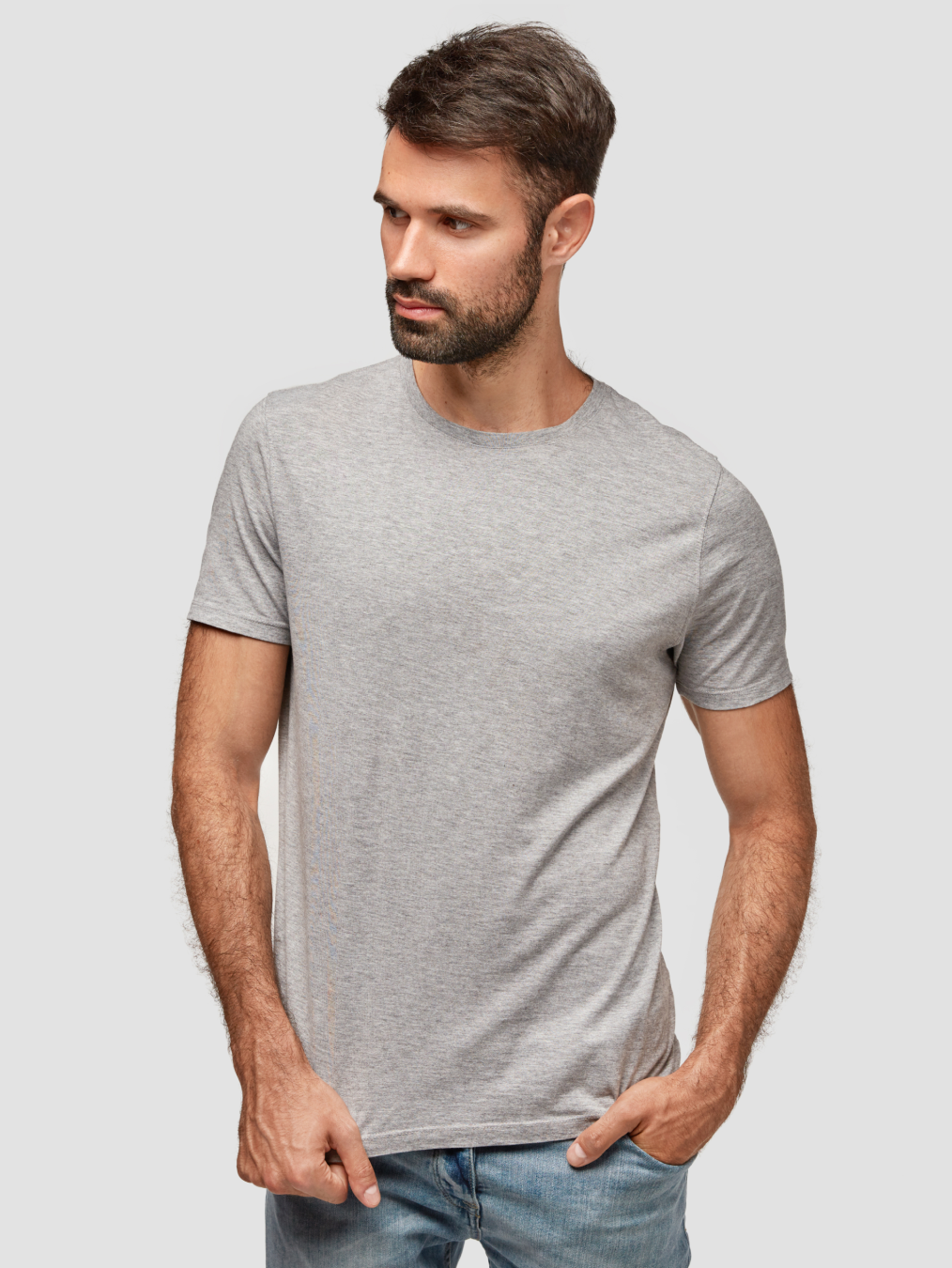 grey htr classic men's round neck t-shirt