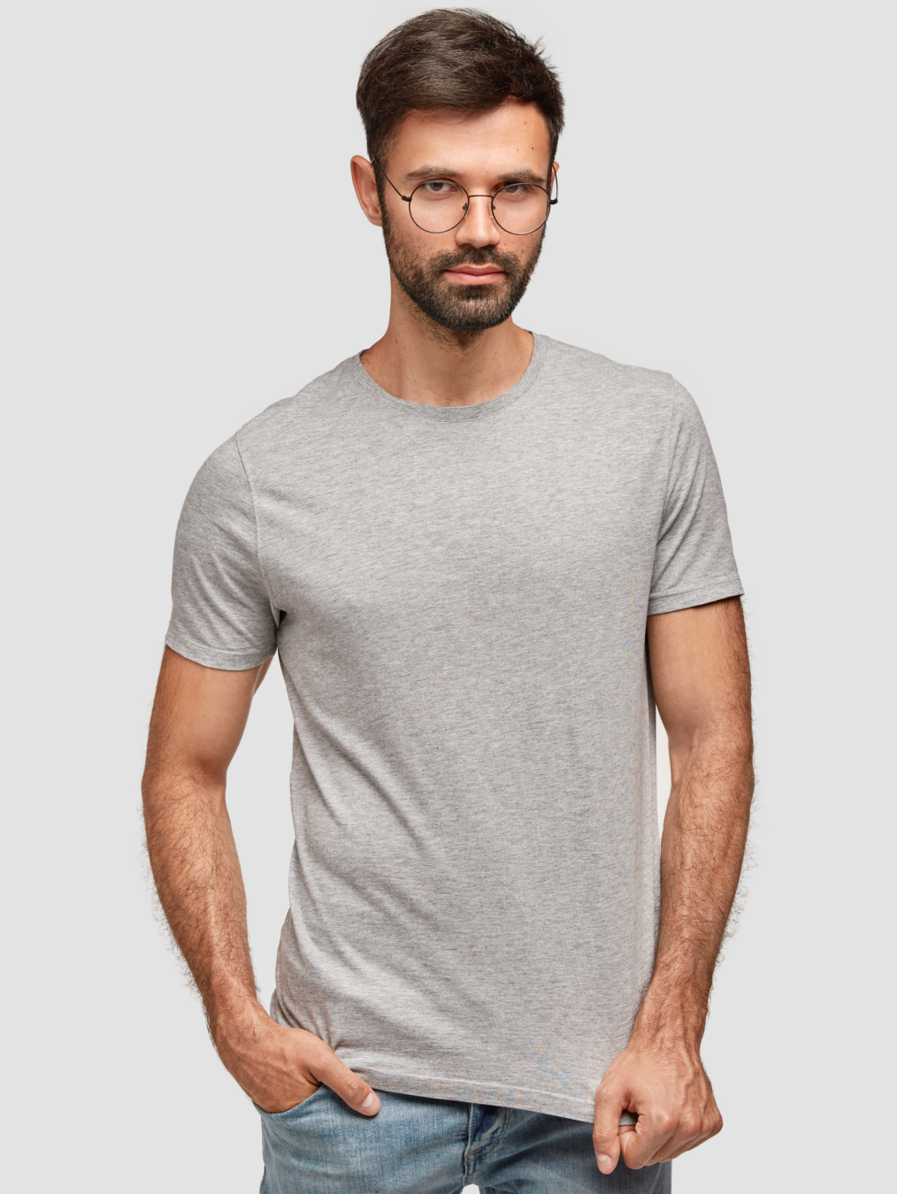 grey htr classic men's round neck t-shirt