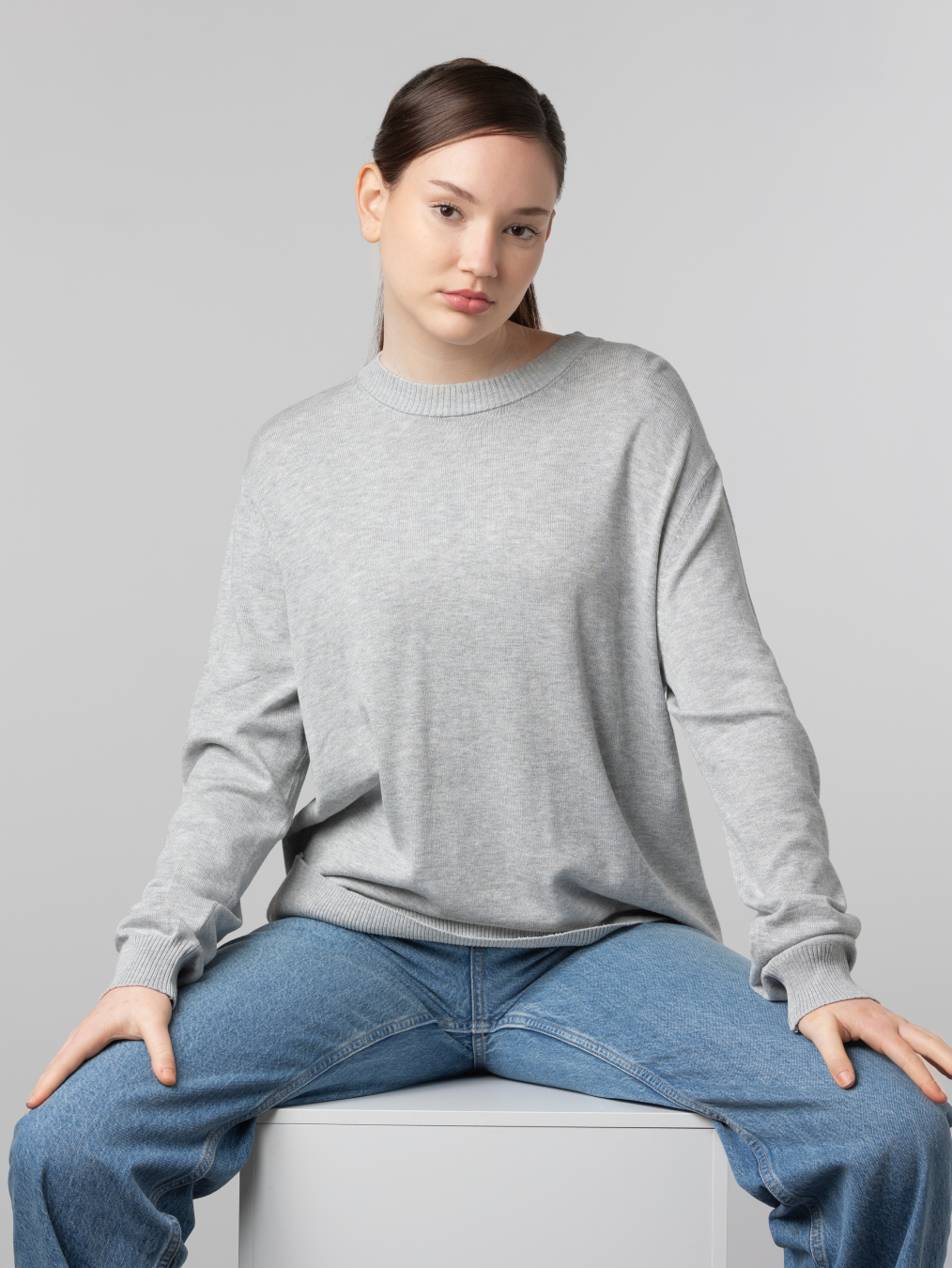 jockey solid women round neck grey cheap t-shirts