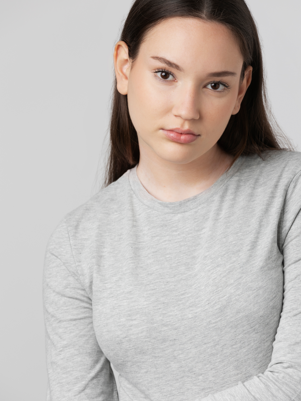 jockey solid women round neck grey cheap t-shirts