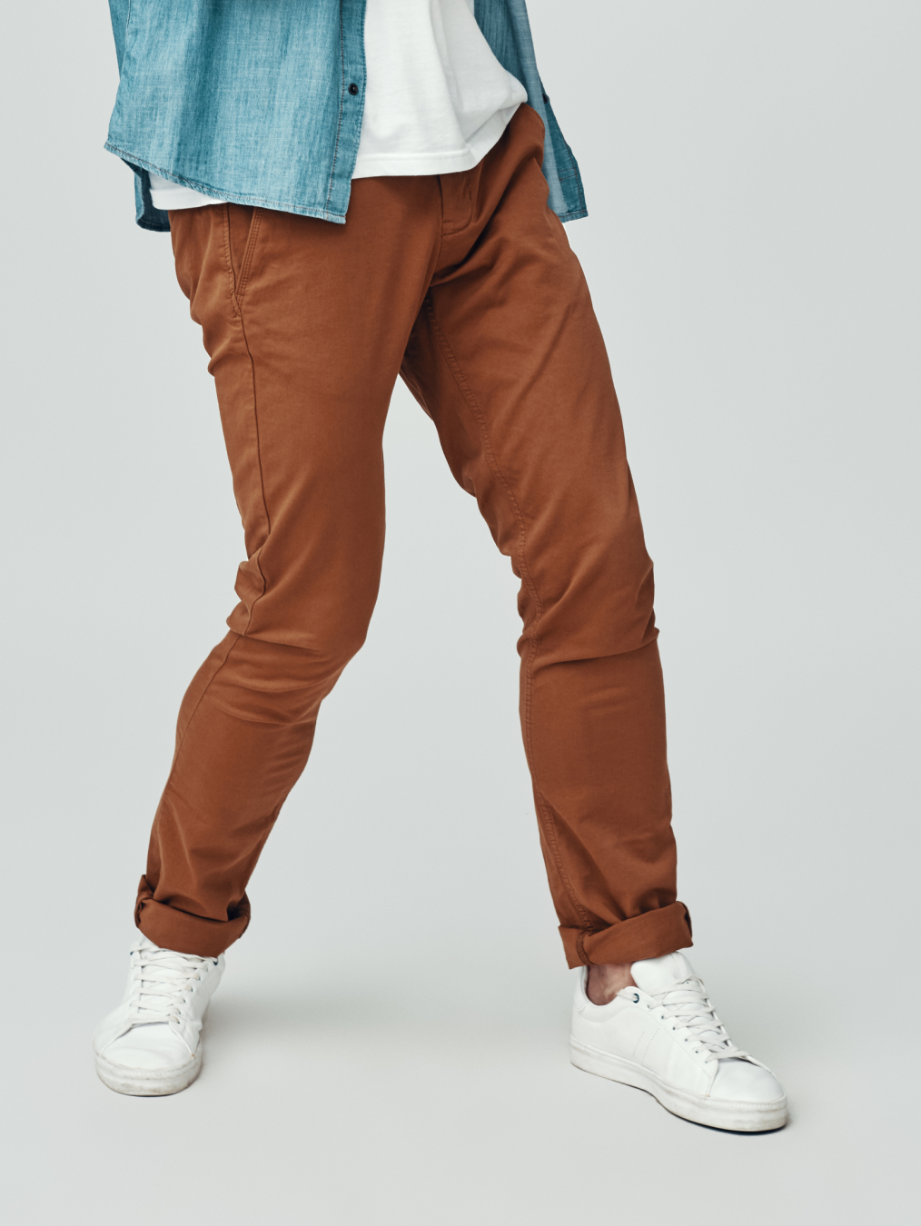 mens rust casual trouser parx dark brown jeans