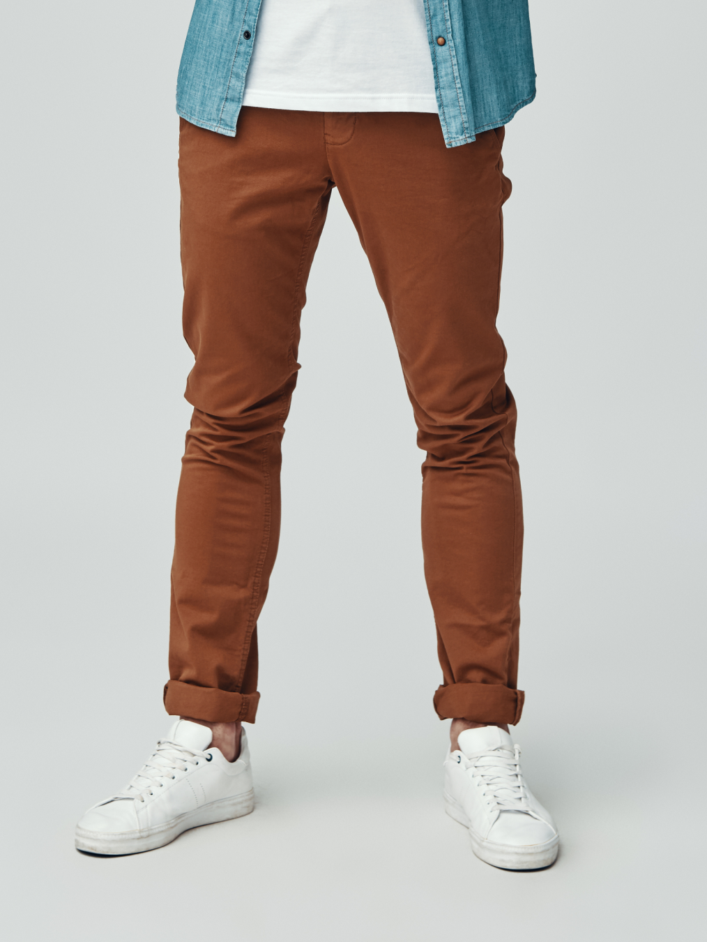 mens rust casual trouser parx dark brown jeans